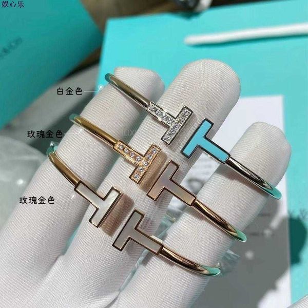 designer bracelet jewelry double t in sterling silver rose gold white fritillaria with diamonds girls' fashion versatile open tiffanies, Black
designer bracelet jewelry double t in sterling silver rose gold white fritillaria with diamonds girls' fashion versatile open tiffanies, Black