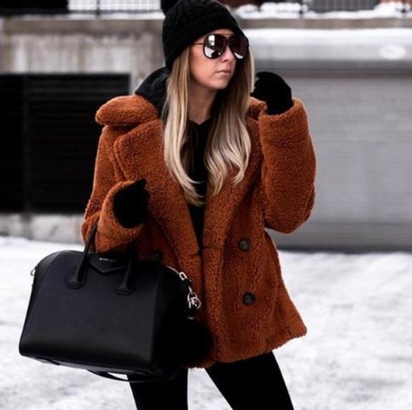 womens fur faux winter thick warm teddy coat woman lapel long sleeve fluffy hairy fake jackets female button pockets plus size overcoat 2308, Black
womens fur faux winter thick warm teddy coat woman lapel long sleeve fluffy hairy fake jackets female button pockets plus size overcoat 2308, Black