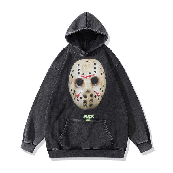 2023 halloween new american washed old letter printing hooded sweater for men and women street hip hop fashion couple hoodie top, Black 
2023 halloween new american washed old letter printing hooded sweater for men and women street hip hop fashion couple hoodie top, Black