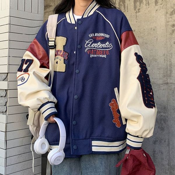 womens jackets american trendy baseball uniform jacket autumn and winter street hip hop korean loose joker embroidered student 230828, Black;brown
womens jackets american trendy baseball uniform jacket autumn and winter street hip hop korean loose joker embroidered student 230828, Black;brown