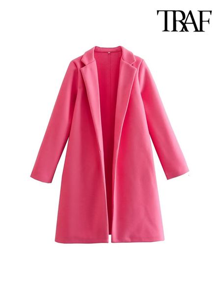 womens wool blends traf women fashion open front woolen coat vintage lapel collar long sleeve female outerwear chic overcoat 230828, Black
womens wool blends traf women fashion open front woolen coat vintage lapel collar long sleeve female outerwear chic overcoat 230828, Black