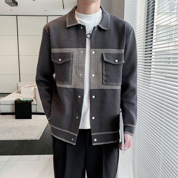 men's sweaters blackgray autumn turn down collar cardigan for men clothing 2023 single breasted slim fit casual knitted sweater coats 4, White;black
men's sweaters blackgray autumn turn down collar cardigan for men clothing 2023 single breasted slim fit casual knitted sweater coats 4, White;black