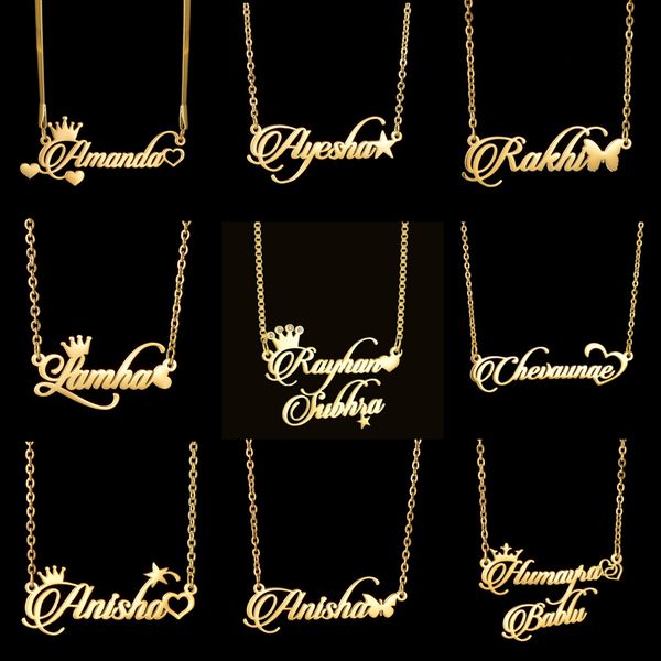 hip hop custom names pendant necklace stainless steel personalized jewelry gift, Silver
hip hop custom names pendant necklace stainless steel personalized jewelry gift, Silver