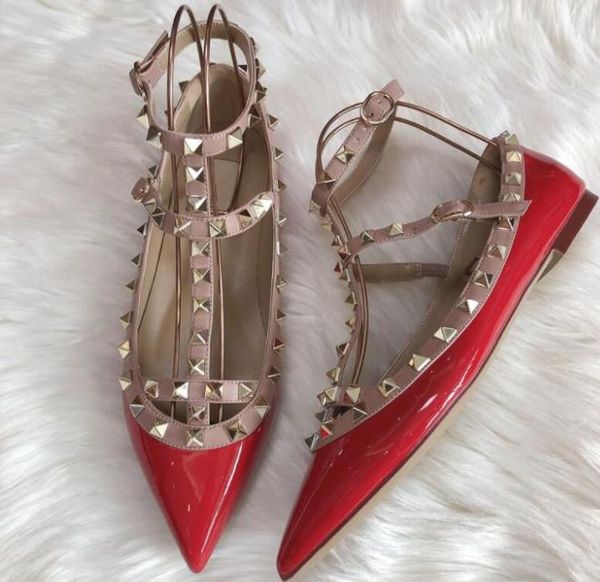designer women's sandals pointed toe 2-straps studs flat patent leather rivets sandal women strappy dress shoes black white nude summer
designer women's sandals pointed toe 2-straps studs flat patent leather rivets sandal women strappy dress shoes black white nude summer
