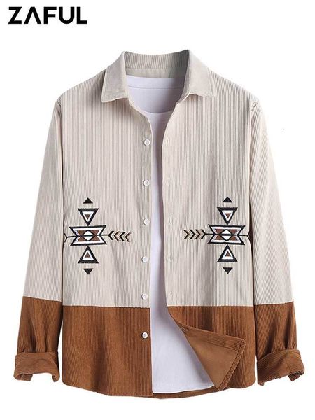 men's dress shirts corduroy long sleeves for men ethnic geometric pattern embroidered two tone shirt casual streetwear z5077915 230826, White;black
men's dress shirts corduroy long sleeves for men ethnic geometric pattern embroidered two tone shirt casual streetwear z5077915 230826, White;black