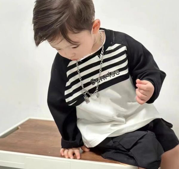 boys letter printed t-shirt kids stripe patchwork color long sleeve casual tos 2023 autumn children all-matching bottoming shirts z3697, Blue
boys letter printed t-shirt kids stripe patchwork color long sleeve casual tos 2023 autumn children all-matching bottoming shirts z3697, Blue