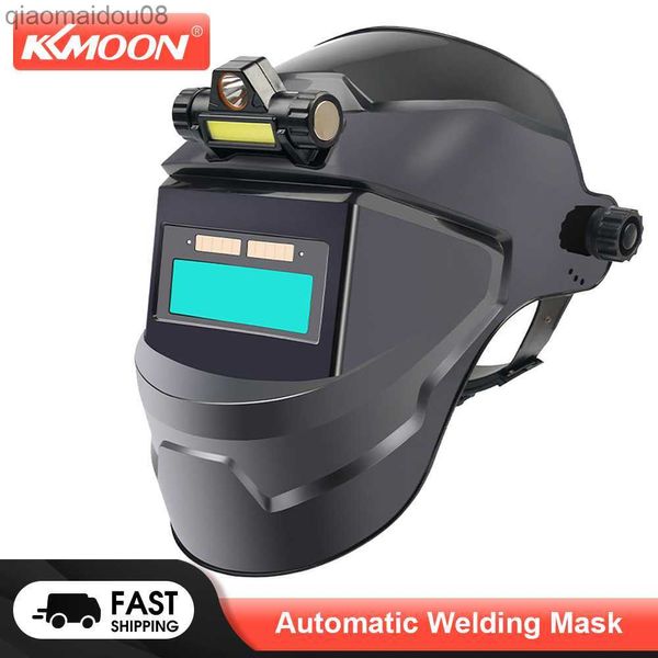 Image of Protective Clothing KKMOON Automatic Welding Mask Auto Darkening Welding Facemask 130 High Temperature Resistant For Arc Welding Cutting Grinding HKD230826