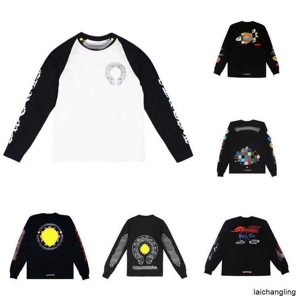 men's designer t shirts classics heart brand chro long sleeves tees casual loose street horseshoe sanskrit cross print t4hg, Black
men's designer t shirts classics heart brand chro long sleeves tees casual loose street horseshoe sanskrit cross print t4hg, Black