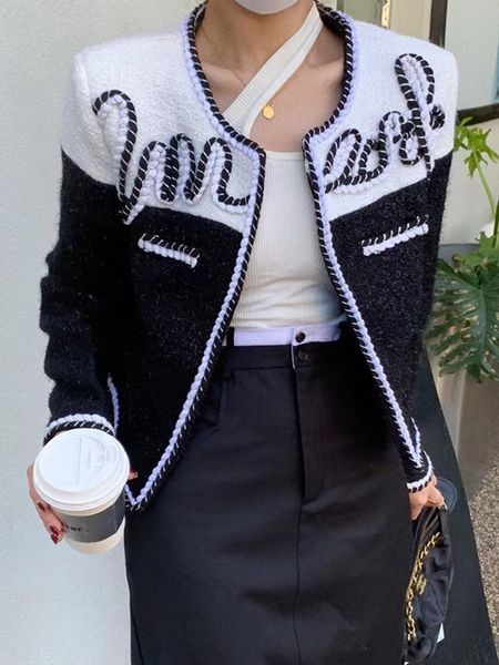 womens wool blends french vintage luxury small fragrance tweed jacket women fashion streetwear slim coats korean elegant outerwear 230828, Black
womens wool blends french vintage luxury small fragrance tweed jacket women fashion streetwear slim coats korean elegant outerwear 230828, Black