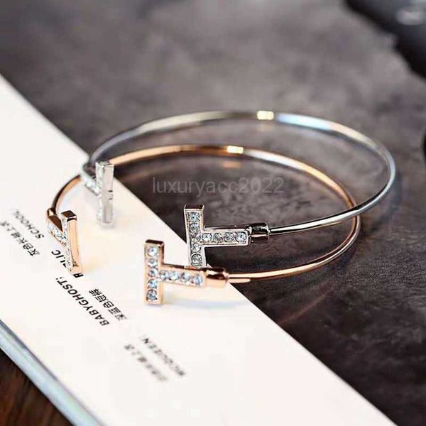 designer bracelet jewelry t same rose gold double t diamond female student korean versatile colorless valentine's day gift tiffaniess, Black
designer bracelet jewelry t same rose gold double t diamond female student korean versatile colorless valentine's day gift tiffaniess, Black