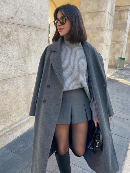 womens wool blends women double breasted woolen coat lapel collar long sleeves solid winte fashion warm loose overcoat 230828, Black
womens wool blends women double breasted woolen coat lapel collar long sleeves solid winte fashion warm loose overcoat 230828, Black