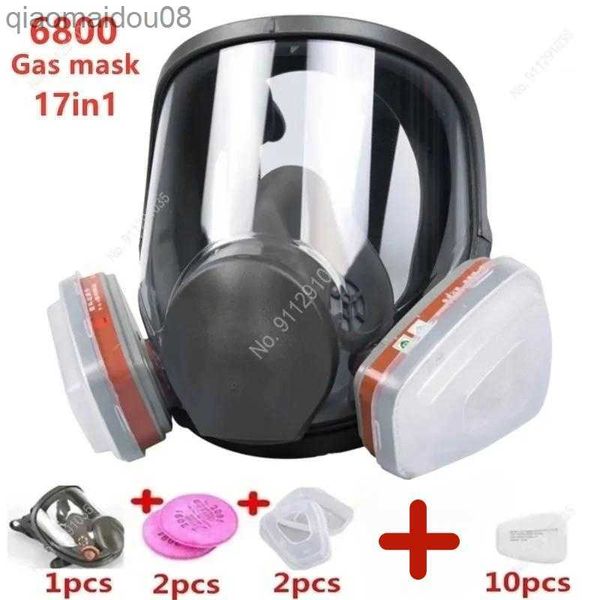 Image of Protective Clothing SJL 3/17PCS Protection Safety Respirator Gas Mask same For 6800 Gas Mask Painting Spraying Full Face Facepiece Respirator HKD230826