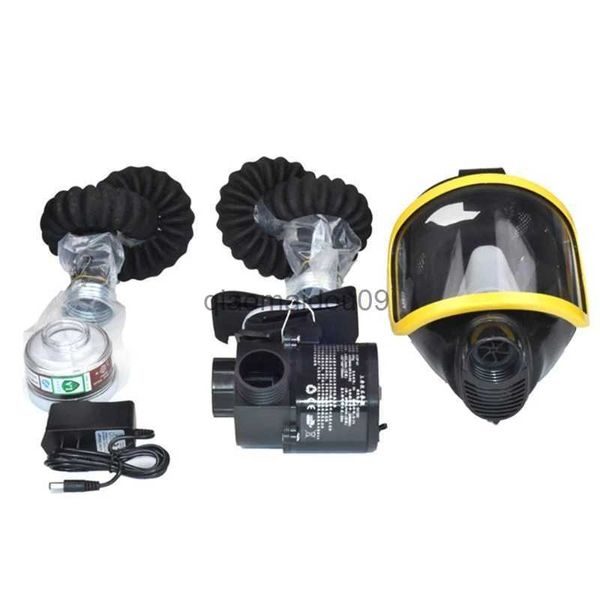Image of Protective Clothing Protective Electric Constant Flow Supplied Air System Gas Mask Respirator Workplace Safety Supplie Full Face Gas Mask Respirator HKD230825