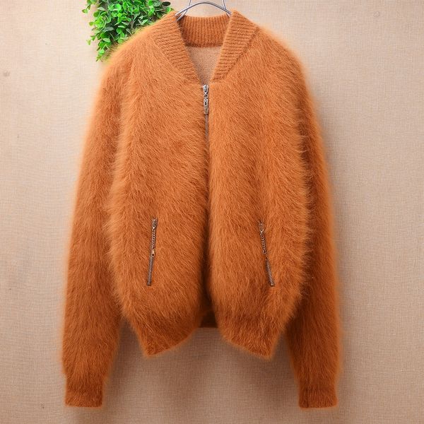womens knits tees ladie fall winter clothing hairy mink cashmere knitted zippers short style slim cardigans angora fur jacket sweater coat 2, White
womens knits tees ladie fall winter clothing hairy mink cashmere knitted zippers short style slim cardigans angora fur jacket sweater coat 2, White