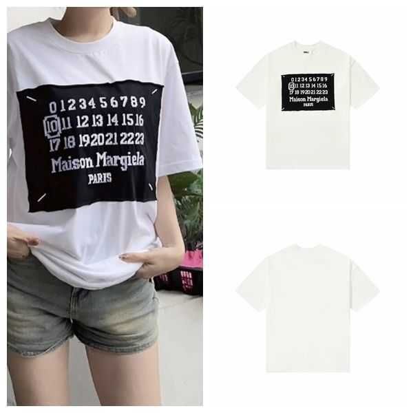 version designer t shirt of margielas mm6 correct magilla american embroidery hollow out adhesive strip letter short sleeved loose fitting m, White;black
version designer t shirt of margielas mm6 correct magilla american embroidery hollow out adhesive strip letter short sleeved loose fitting m, White;black