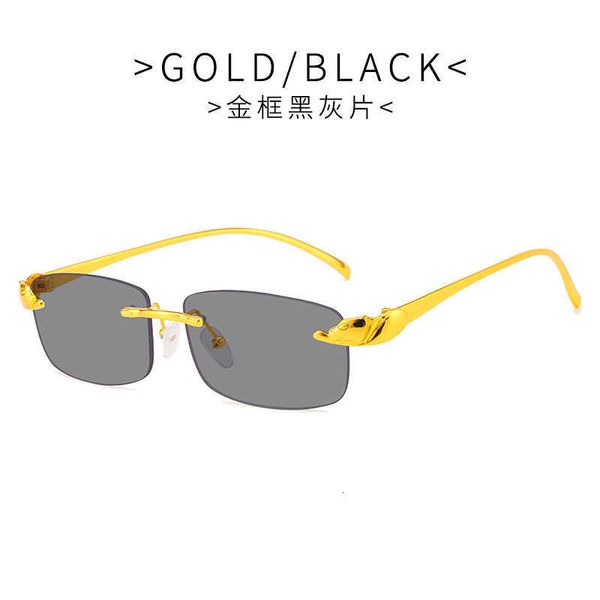 

Fashion Designer Cool sunglasses 2023 new cheetah sub-head men's color frameless glasses trend box women 1