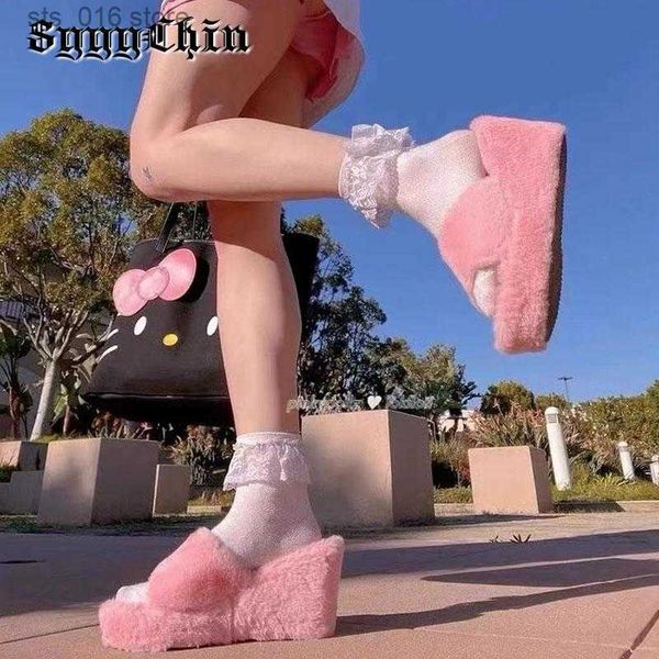 slippers autumn new women slippers ladies platform wedge high heel plush pumps female fashion harajuku cute peep toe faux fur mujer shoes t2, Black
slippers autumn new women slippers ladies platform wedge high heel plush pumps female fashion harajuku cute peep toe faux fur mujer shoes t2, Black