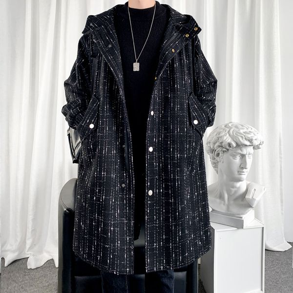 men's jackets 2023 spring long style coat men's casual trench hoooded jackets men woolen overcoat clothing 230826, Black;brown
men's jackets 2023 spring long style coat men's casual trench hoooded jackets men woolen overcoat clothing 230826, Black;brown