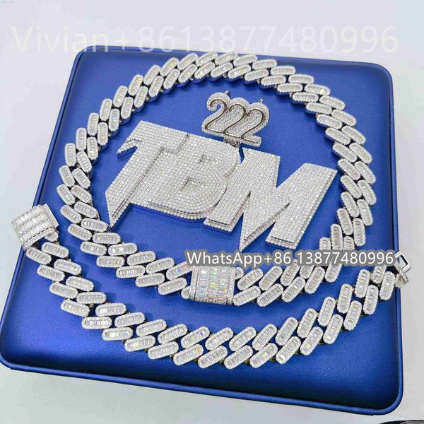 custom diamond pendant iced out vvs baguette moissanite miami cuban link chain men necklace hip hop, Silver
custom diamond pendant iced out vvs baguette moissanite miami cuban link chain men necklace hip hop, Silver