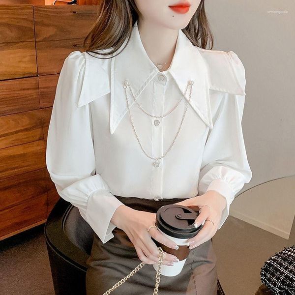 women's blouses women ladies retro shirts korean fashion long sleeve spring summer loose coat clothing, White
women's blouses women ladies retro shirts korean fashion long sleeve spring summer loose coat clothing, White