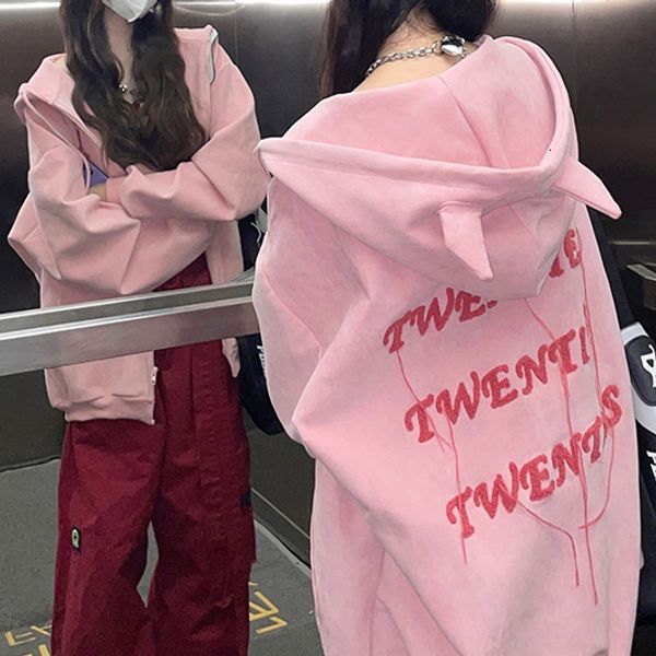 womens hoodies sweatshirts pink demon women american retro devil horn design loose streetwear goth zip up hoodie 230828, Black
womens hoodies sweatshirts pink demon women american retro devil horn design loose streetwear goth zip up hoodie 230828, Black