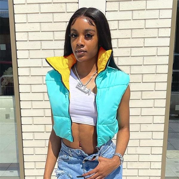 women s vests buildingb sleeveless clashing double sided wearing slim standing neck short women s casual jacket 230826, Black;white
women s vests buildingb sleeveless clashing double sided wearing slim standing neck short women s casual jacket 230826, Black;white