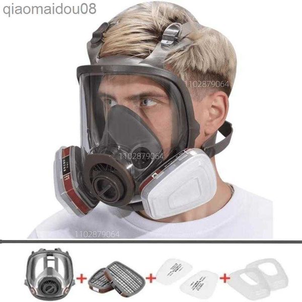 Image of Protective Clothing Gas mask acid/organic/ammonia 6800 full face mask Gas mask paint chemical pesticide laboratory dustproof multi-function filter HKD230826
