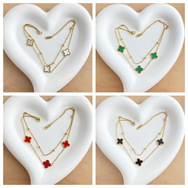 18k gold plated classic four-leaf clover anklets designer jewelry elegant mother-of-pearl for fashion accessories, Red;blue
18k gold plated classic four-leaf clover anklets designer jewelry elegant mother-of-pearl for fashion accessories, Red;blue