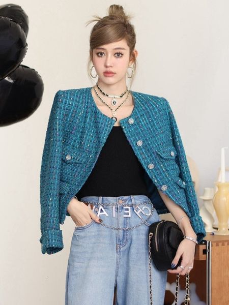 womens wool blends luxury small fragrance tweed jacket women french vintage slim woolen short coat korean fashion elegant outerwear 230828, Black
womens wool blends luxury small fragrance tweed jacket women french vintage slim woolen short coat korean fashion elegant outerwear 230828, Black