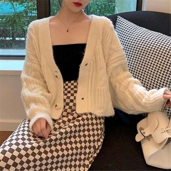 korean version of the sweaters white unique cardigan womens autumn loose outer wear lazy wind twist sweater coat, White;black
korean version of the sweaters white unique cardigan womens autumn loose outer wear lazy wind twist sweater coat, White;black