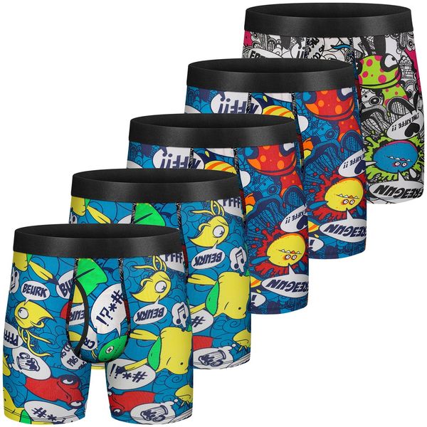 underpants 5pcs mens boxer briefs cotton underwear no ride up regular stretch elastic wide band 230826, Black;white
underpants 5pcs mens boxer briefs cotton underwear no ride up regular stretch elastic wide band 230826, Black;white