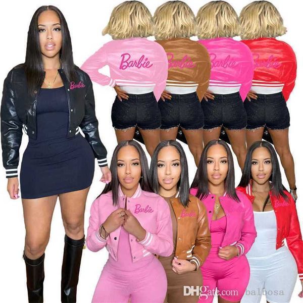 women jackets designer 2023 autumn and winter new fall colored thread leather sleeves baseball coat 5 colours, Black
women jackets designer 2023 autumn and winter new fall colored thread leather sleeves baseball coat 5 colours, Black