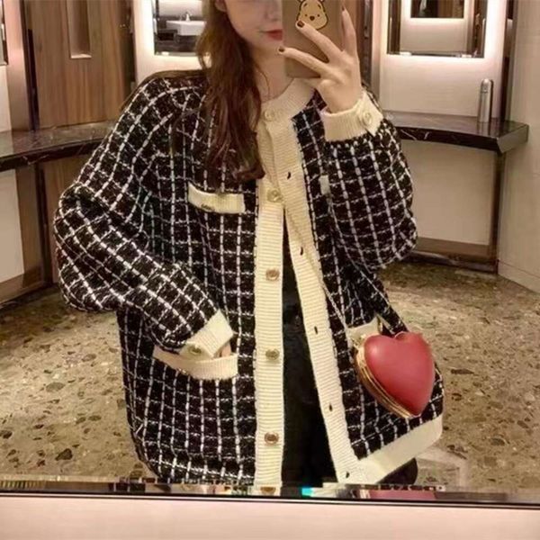 lazy style cardigan jacket sweaters autumn and winter korean french retro japanese loose fashion plaid sweater for, White;black
lazy style cardigan jacket sweaters autumn and winter korean french retro japanese loose fashion plaid sweater for, White;black