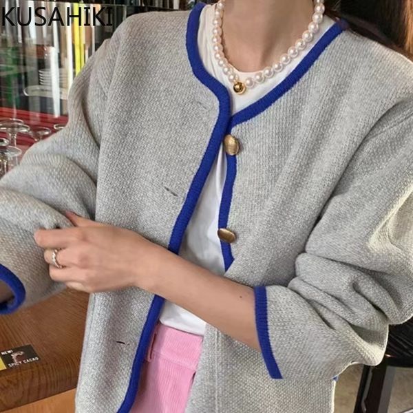 womens jackets kusahiki korean chic autumn fashion round neck single breasted contrast versatile short striped knitted coat 230828, Black;brown
womens jackets kusahiki korean chic autumn fashion round neck single breasted contrast versatile short striped knitted coat 230828, Black;brown