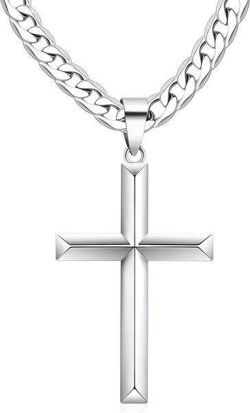 cameido 925 sterling silver cross necklace for men women with stainless steel diamond cut durable cuban link chain polished beveled edge cro
cameido 925 sterling silver cross necklace for men women with stainless steel diamond cut durable cuban link chain polished beveled edge cro