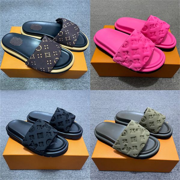 2023 designer pool pillow sandals couples slippers men women summer flat shoes fashion beach slippers slides with box 35-46, Black
2023 designer pool pillow sandals couples slippers men women summer flat shoes fashion beach slippers slides with box 35-46, Black