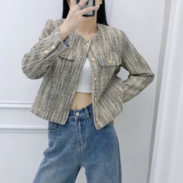 womens jackets fashion small fragrance tweed jacket coat women korean elegant coats autumn french vintage outerwear 230828, Black;brown
womens jackets fashion small fragrance tweed jacket coat women korean elegant coats autumn french vintage outerwear 230828, Black;brown