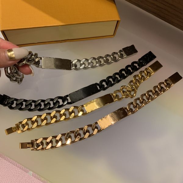 luxury designer bracelet cuff silver titanium steel bracelets for lover chain, White
luxury designer bracelet cuff silver titanium steel bracelets for lover chain, White