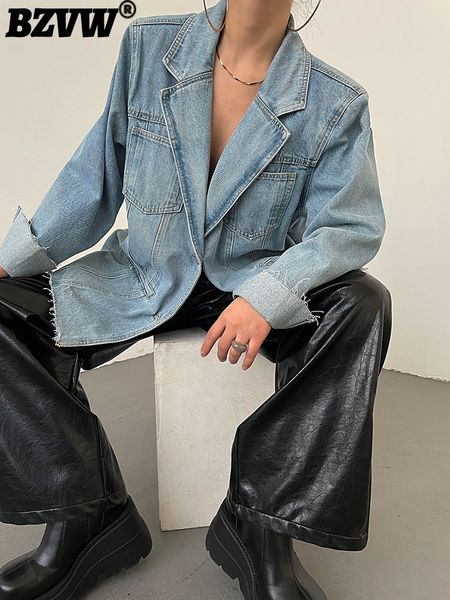 womens suits blazers bzvw fashion designer denim blazer for women coat spring autumn loose long sleeve versatile office lady suit jacket fem, White;black
womens suits blazers bzvw fashion designer denim blazer for women coat spring autumn loose long sleeve versatile office lady suit jacket fem, White;black