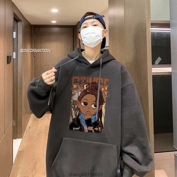 american oversize sweater with plush and trendy ins. boys' coat with high-end trendy brand ruffian and handsome fried street hooded top, Black
american oversize sweater with plush and trendy ins. boys' coat with high-end trendy brand ruffian and handsome fried street hooded top, Black