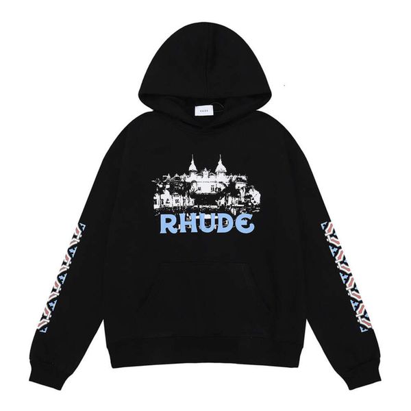 men's denim tears hooded sweater niche fashion rhude high-definition castle printed hip-hop men and women's casual loose loop hood, Black
men's denim tears hooded sweater niche fashion rhude high-definition castle printed hip-hop men and women's casual loose loop hood, Black
