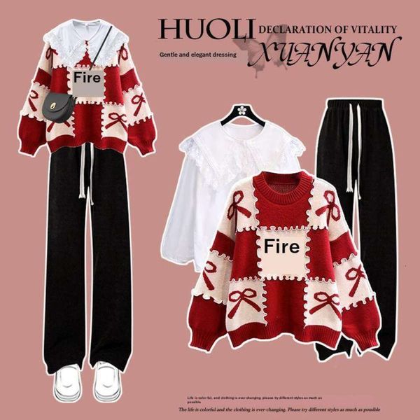 large size womens sweaters clothing spring suit style loose sweater shirt casual pants three piece set, White;black
large size womens sweaters clothing spring suit style loose sweater shirt casual pants three piece set, White;black