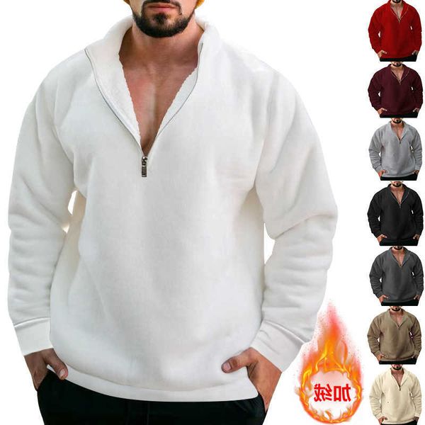 autumn and winter new plush insulation stand collar loose fitting sweater casual half zipper solid color jacket for men, Black
autumn and winter new plush insulation stand collar loose fitting sweater casual half zipper solid color jacket for men, Black