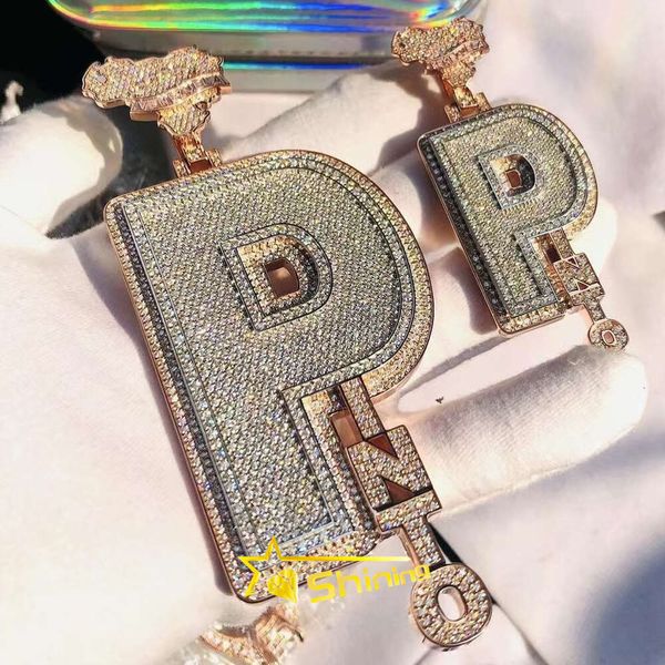 design rapper hiphop personal initial pendant iced out moissanite letter pendant, Silver
design rapper hiphop personal initial pendant iced out moissanite letter pendant, Silver