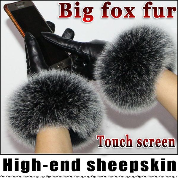 fingerless gloves highgrade women' leather gloves sheepskin winter warm plus velvet thick cuffs big fur gloves touch screen gloves 230, Blue;gray
fingerless gloves highgrade women' leather gloves sheepskin winter warm plus velvet thick cuffs big fur gloves touch screen gloves 230, Blue;gray