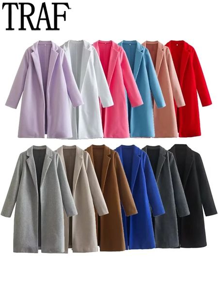 womens wool blends traf multicolor long coat women sleeve winter woman chic and elegant jacket fashion streetwear cardigans 230828, Black
womens wool blends traf multicolor long coat women sleeve winter woman chic and elegant jacket fashion streetwear cardigans 230828, Black