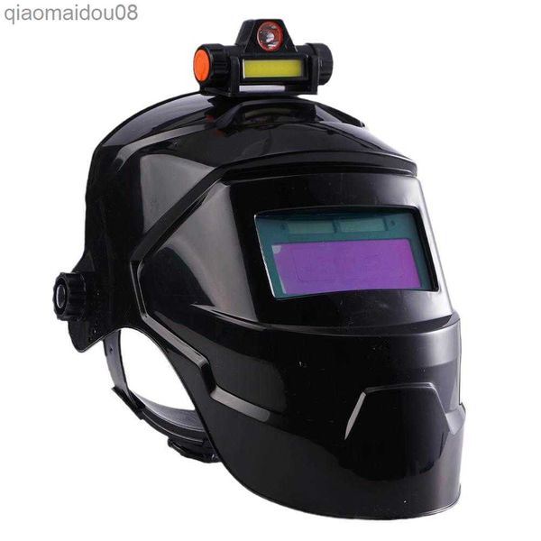 Image of Protective Clothing Weld Grind Cut For Helmet Arc Rechargeable Welding Mask Welding Electric With Headlight Welder Process Dimming Automatic Mask HKD230826