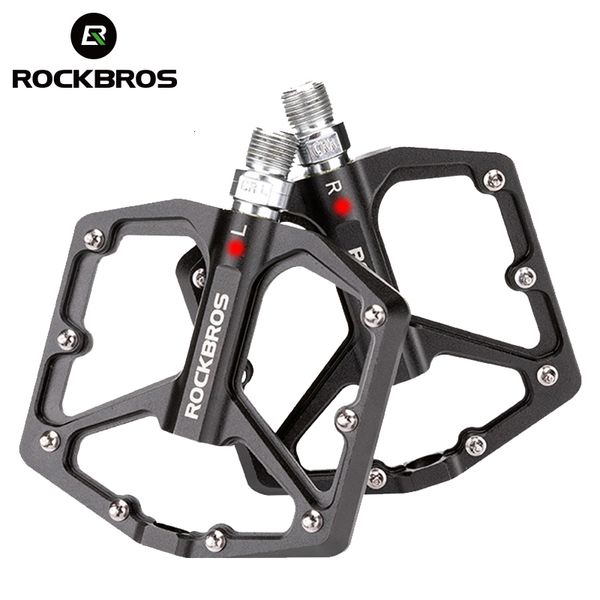 Image of Bike Pedals ROCKBROS MTB Cycling Ultralight Pedal Bike Bicycle Sealed DU Bearing Pedals Aluminum Alloy CRMO Nonslip Cleat Bike Part Pedals 230826