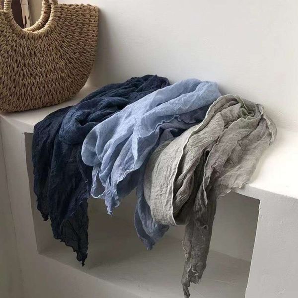 super korean wraps cotton linen retro tie dye niche art pure color scarf female all matching sharp corner long neck, Blue;gray
super korean wraps cotton linen retro tie dye niche art pure color scarf female all matching sharp corner long neck, Blue;gray