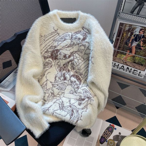 men's sweaters y2k sweater american street angel thickened sweater women's crewneck brand creative autumn and winter fashion knitw, White;black
men's sweaters y2k sweater american street angel thickened sweater women's crewneck brand creative autumn and winter fashion knitw, White;black
